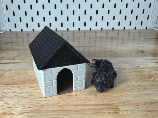 Black Labrador, Flexi Keychain