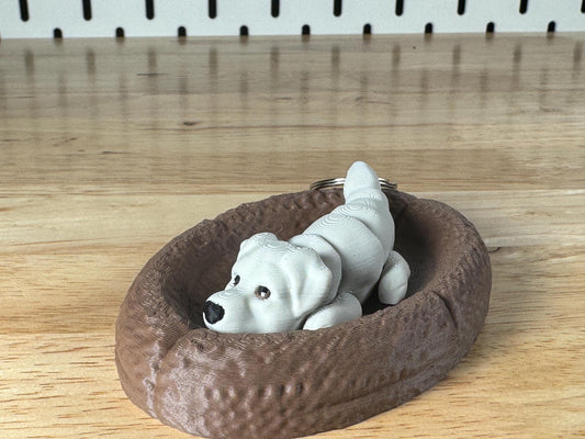 White Labrador, Flexi Keychain