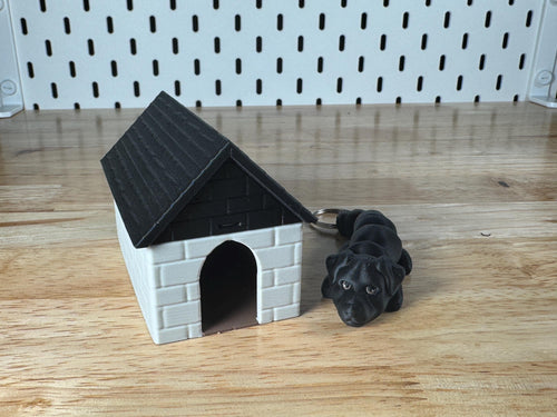 Black Labrador, Flexi Keychain