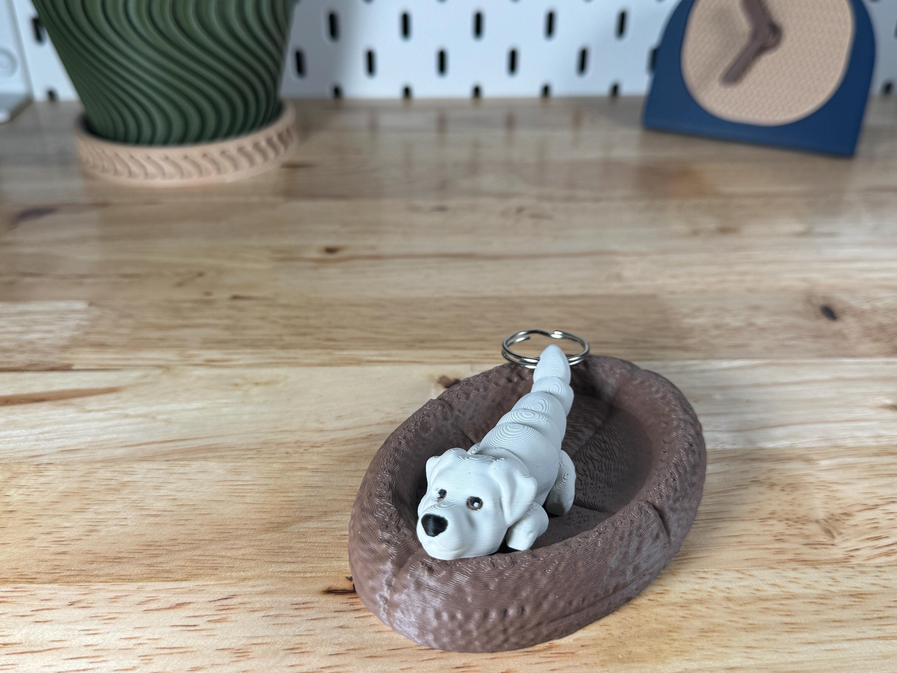 White Labrador, Flexi Keychain